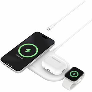 Belkin BoostCharge Pro Induction Charger - White - For Qi2-enabled Device, iPhone - Input connectors: USB - Fast Charging,