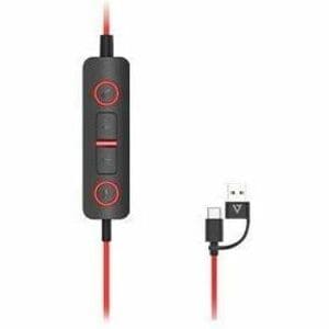 Cuffie V7 Premium HU621 Cavo Over-the-head, On-ear Stereo - Nero, Rosso - Microsoft Teams Certification - Binaural - Supra