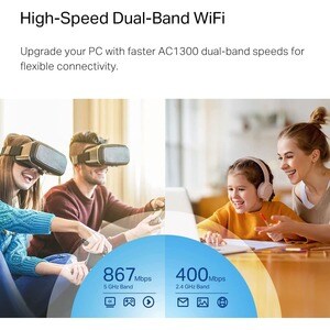 TP-Link Archer T3U Dualband Wi-Fi Adapter für Desktop Computer, Notebook, Drahtloser Router - IEEE 802.11 a/b/g/n/ac - USB