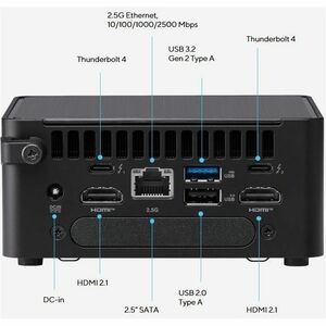 Sistema Barebone Asus NUC 14 Pro RNUC14RVHI300002I - Mini PC - 1 x Processore supportato - 1 x Intel Core 3 100U 1,20 GHz