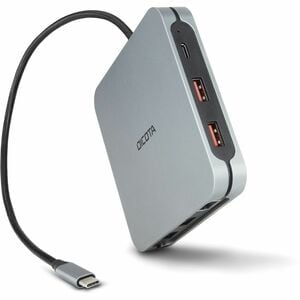 Dicota USB-Typ C Docking Station für Monitor, Notebook, Tablet-PC - 2 Unterstützte Displays - 4K @ 60Hz, 8K @ 30Hz - 3840 