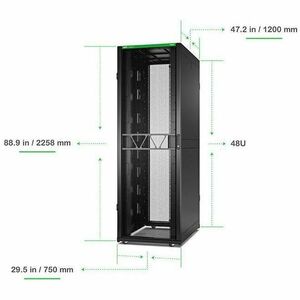 APC NetShelter SX 48U Geschlossener Schrank Rackschrank für Server, Ausrüstung, Networking, Data Center - 482,60 mm Rack-B