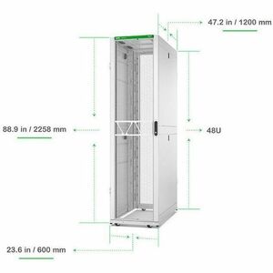 APC NetShelter SX 48U Gabinete fechado Gabinete de rack para Servidor, Equipamento, Rede, Centro de dados - 482,60 mm Larg