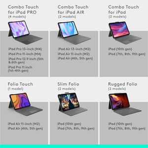Logitech Combo Touch iPad Pro 13-inch (M4)(2024) Keyboard Case - Detachable backlit keyboard with kickstand, comfortable t