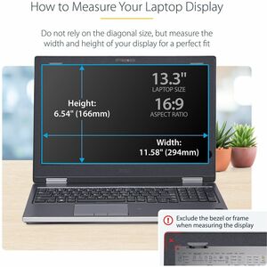 StarTech.com 13.3-inch 16:9 Flip-Up Privacy Screen with Touch, Anti-Glare Blue Light Filter, Laptop Monitor Screen Protect