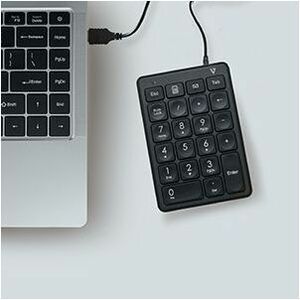 V7 KP350 Keypad - Cable Connectivity - USB Type A Interface - Black - Calculator, Email Hot Key(s) - ChromeOS, macOS Ventu