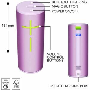 Ultimate Ears BOOM 4 Portable Waterproof Bluetooth Speaker With 360-Degree, Bold, Immersive, Crystal-Clear Sound, Floating