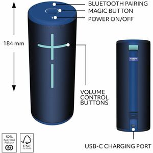 Ultimate Ears BOOM 4 Portable Waterproof Bluetooth Speaker With 360-Degree, Bold, Immersive, Crystal-Clear Sound, Floating