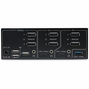 StarTech.com 2-Port Dual-Monitor DisplayPort 1.4 KVM Switch, 8K 60Hz / 4K 144Hz, 2x USB 10Gbps Ports, Hotkey Switching, TA