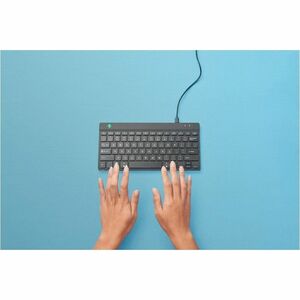 R-Go Compact Break Keyboard - Wireless Connectivity - USB Type C Interface - Belgian - AZERTY Layout - Black - Scissors Ke