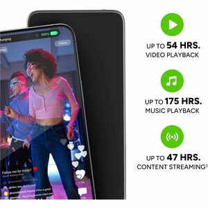 mophie Powerstation Plus Power Bank - Black - For iPhone - 10000 mAh - 30 W - USB Type-C Connector - LED Indicator - Black