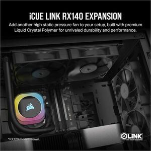 Corsair iCUE LINK RX140 140mm PWM Single Fan Expansion - 1 Pack - 1 x Fan(s) - 95.70 CFM Maximum Airflow - 1700 rpm - Magn