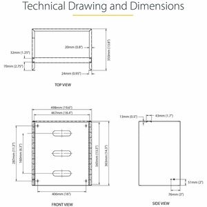 8U Wall Mount Rack (19in) - 14in Deep