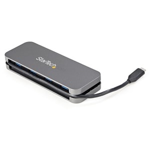 StarTech.com USB Hub - USB 3.2 (Gen 1) Type C - Portable - Black, Space Gray - UASP Support - 4 Total USB Port(s) - PC, Li