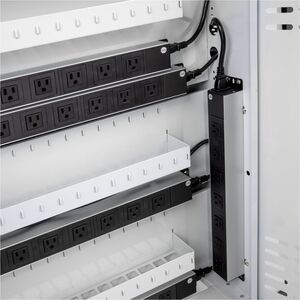 Rocstor Volt C42 Pre-Wired Charging Cart with Intelligent Power Charging 90W - 3 Shelf - 3 Drawer - Push Handle Handle - 4