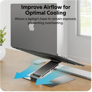 Hyper HyperSpace HS1150GYGL Height Adjustable Notebook Stand - Up to 40.64 cm (16") Screen Support - 55.88 cm (22") Height