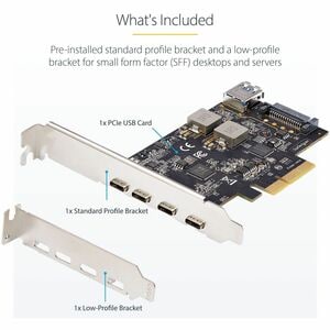 StarTech.com 5-Port USB PCIe Card, USB 3.2 10Gbps, PCI Express Card with 4x USB-C Ports, 1x USB-A Internal Port - Upgrade 