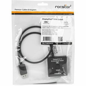 Rocstor Premium DisplayPort1.4 Bi-directional Switcher for 8K - 4K, 8K - 7680 x 4320 - 3 x DisplayPort