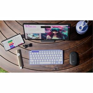 Logitech Keys-To-Go 2 键盘 - 无线 连接 - 中文 - 剪刀 按键开关 - 蓝牙 - 音量控制, 媒体播放器 热键 - Android 12, 铬操作系统, Windows 10 - 平板, 智能电话, 笔记本电脑 - 