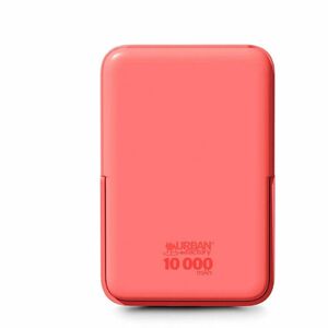 Urban Factory Power Bank - Coral - For Smartphone - 10000 mAh - 4.50 A, 3 A, 1.67 A, 2.22 A, 2 A, 1.50 A - 5 V DC, 9 V DC,