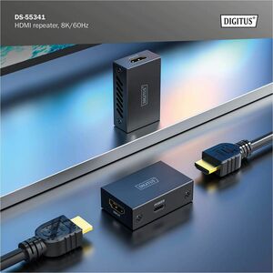 Digitus HDMI-Verlängerung - Schwarz - 1 x USB - 2 x HDMI - 13 m Operating Distance - Metall