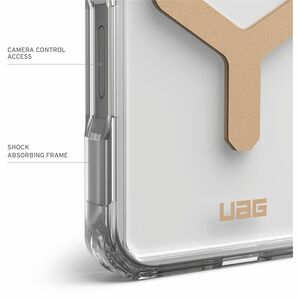 Urban Armor Gear Plyo Case for Apple iPhone 16 Pro Max Smartphone - Ice/Gold - Yellowing Resistant, Impact Resistant, Shoc