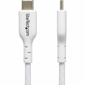 StarTech.com 3ft (0.9m) White USB-C Charging Cable, USB 2.0 Type-C Laptop Charger Cord, 60W Power Delivery, TPE Jacket, Da