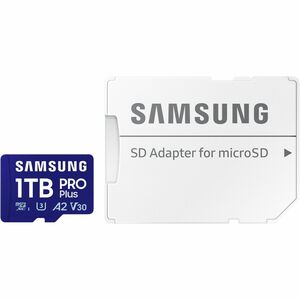 Carte microSDXC Samsung PRO Plus - 1 To - Classe 10/UHS-I (U3) - V30 - 180 Mo/s en Lecture - 130 Mo/sSpaceen Écriture - 10