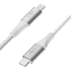 Belkin MFi Certified Braided Lightning to USB-C Charge and Sync Cable, 6.6 Feet / 2 Meters, White