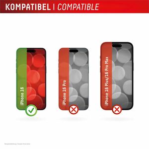 Displex Premium Glass 10H Hartglas Displayschutz für Apple iPhone 16 - Transparent - 1 - für OLED iPhone 16 - Resistent ge