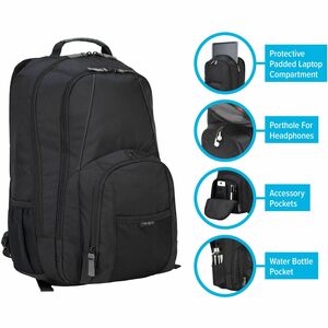Estuche de transporte Targus Groove CVR617 (Mochila) para 43.2cm (17") Portátil - Negro - Conforme con normas TAA - Amorti