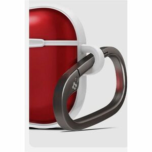 Spigen Classic C1 Charging Case Apple AirPods 4 - Ruby - Polycarbonate, Thermoplastic Polyurethane (TPU) Body - Carabiner 