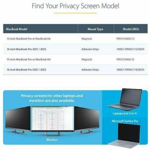 StarTech.com Plastic Anti-glare Privacy Screen Filter - Transparent - 1 Each - TAA Compliant - For 33 cm (13") Widescreen 