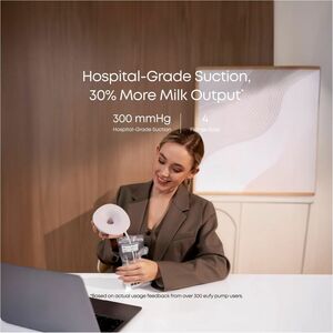 Eufy Wearable Breast Pump S1 Pro - 5 fl oz - Silicone - Comfortable, Wearable, OptiRhythm Technology, Quiet Operation, Rec