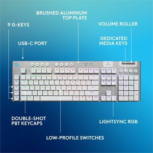 Logitech G915 X LIGHTSPEED Low-Profile Wireless Gaming Keyboard, Double-Shot PBT Keycaps, Fully Programmable Keys, RGB Bac