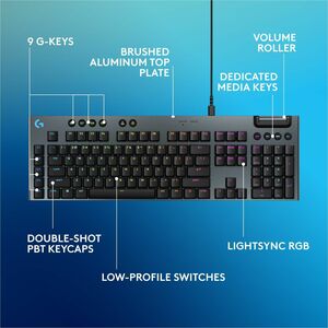 Logitech G915 X Low-Profile Wired Mechanical Gaming Keyboard, Double-Shot PBT Keycaps, Fully Programmable Keys, RGB Lighti