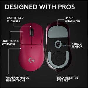 Logitech G PRO X SUPERLIGHT 2 DEX LIGHTSPEED Wireless Gaming Mouse, 60g Pro-Grade Lightweight Mouse With 5 Programmable Bu