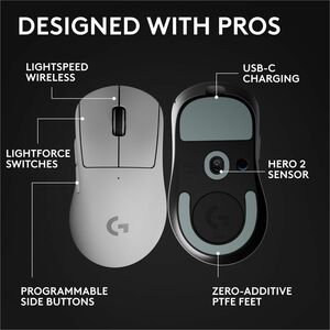 Logitech G PRO X SUPERLIGHT 2 DEX LIGHTSPEED Wireless Gaming Mouse, 60g Pro-Grade Lightweight Mouse With 5 Programmable Bu
