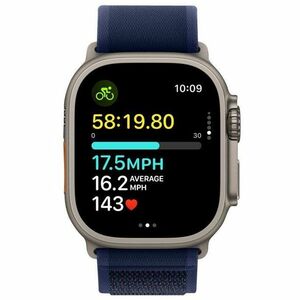 Apple Watch Ultra 2 Smart Watch - 49 mm Case Height - 44 mm Case Width - Natural Case Color - Bleu Band Color - Ver Body M