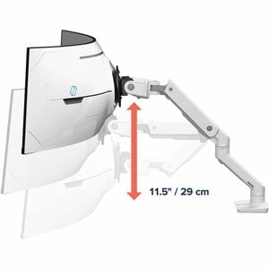 Ergotron 安装臂 用于 显示器, 曲面屏显示 - 白 - 可调节高度 - 144.8 cm (57") 支持屏幕 - 17.01 kg 承载量 - 100 x 100, 75 x 75 - VESA 安装兼容