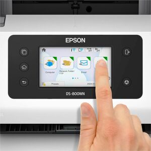 Epson WorkForce DS-800WN Sheetfed Scanner - 600 x 600 dpi Optical - White - 30-bit Color - 10-bit Grayscale - 50 ppm (Mono