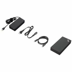 Lenovo ThinkPad USB-Typ C Docking Station für Monitor, Notebook, Desktop-PC - Ladefunktion - 135 W - Schwarz - Desktop - 3