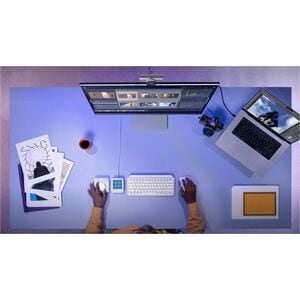 Logitech MX Creative Console Keypad & Dial - USB Type C Cable Keypad - Keyboard/Keypad Color: Pale Gray - Wireless Bluetoo