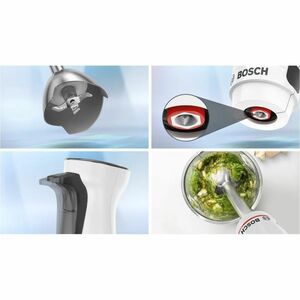 Frullatore a mano Bosch ErgoMaster MSM4W420 - Con dorsi plastici - Taglia - 800 W - 4 Pezzi - 1,40 m - 230 V ca - Bianco