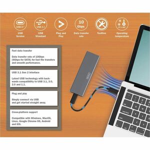 Assmann Digitus DA-71156 Laufwerksgehäuse M.2, PCI Express NVMe, Serial ATA - USB 3.1 (Gen 2) Typ C Host Interface Extern 