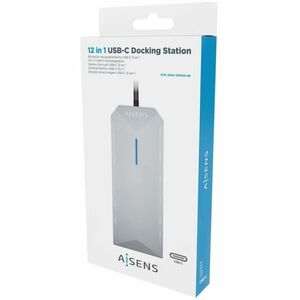 USB-C DOCK 12EN1 USB-C A 2XHDMI RJ45 USB-A USB-C SD/MICRO GRIS 1