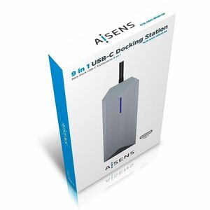 USB-C DOCK 9EN1 USB-C A HDMI RJ45 PD AUDIO SD MICRO SD GRIS 1
