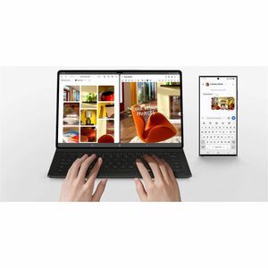 Samsung Keyboard/Cover Case (Book Fold) Samsung Galaxy Tab S10 Ultra, Galaxy Tab S9 Ultra Tablet - Black - 211.4 mm Height