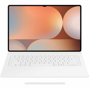 Samsung Book Cover Keyboard/Cover Case (Book Fold) Samsung Galaxy Tab S10 Ultra, Galaxy Tab S9 Ultra Tablet - White - 327 