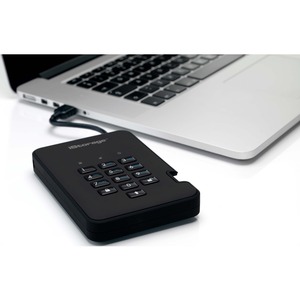 SSD iStorage diskAshur2 - Externe - 2 To - Noir - Conforme aux normes TAA - USB 3.1 - 294 Mo/s Taux de transfer maximale e